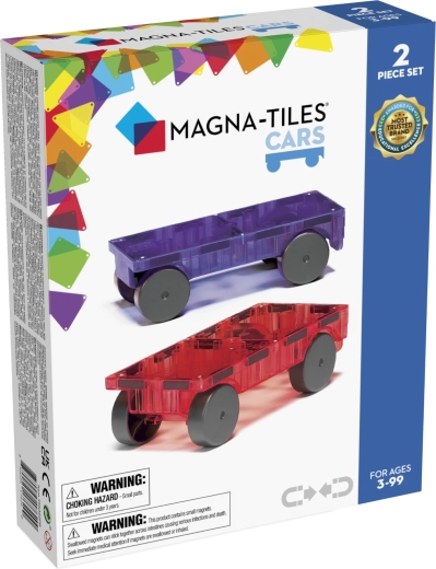 MAGNA-TILES magnetische bouwset voor auto's paars en rood - 2 stuks