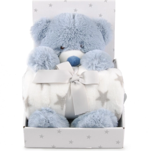 Carlo Baby fleecedeken met beertje Teddy Blue - 1 stuk