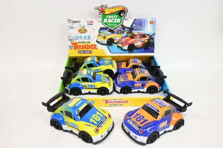 Sportauto met licht en geluid (display 6 stuks)