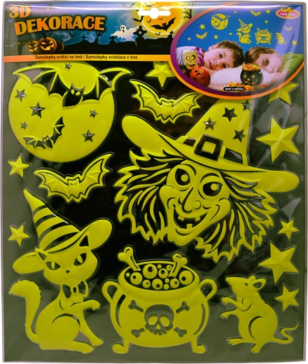 Lichtgevende 3D stickers heks Sparkys