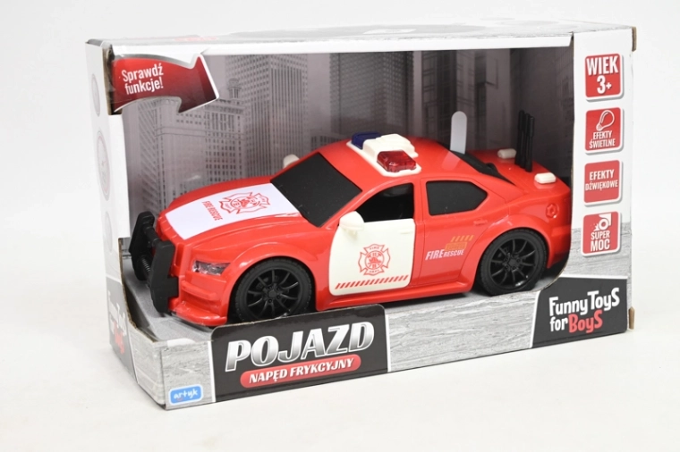 Brandweer sportauto met licht en geluid