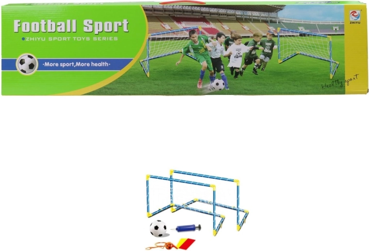 Voetbalset voor kinderen met twee doelen, bal en pompje
