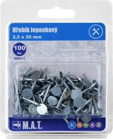 Dakleiennagels 20 × 2,5 mm verzinkt (100 stuks)