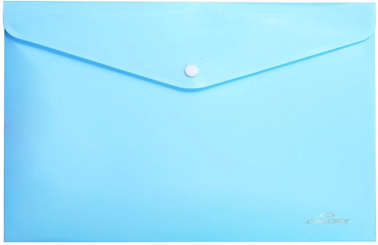 Documentenmappen met drukknoop A4 pastelkleurig blauw