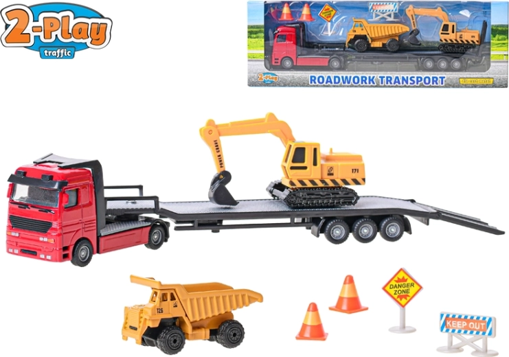 2-Play Traffic bouwlaadschop 25 cm – metaal en kunststof, vrijloop