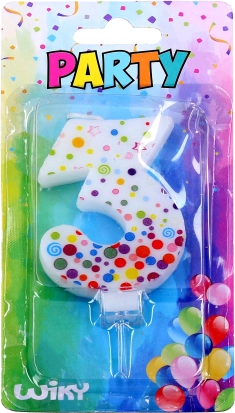 Partykaars cijfer 3 met stippen