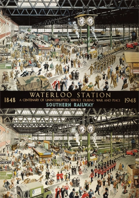 Puzzel Station Waterloo in 1848 en 1948, 1000 stukjes