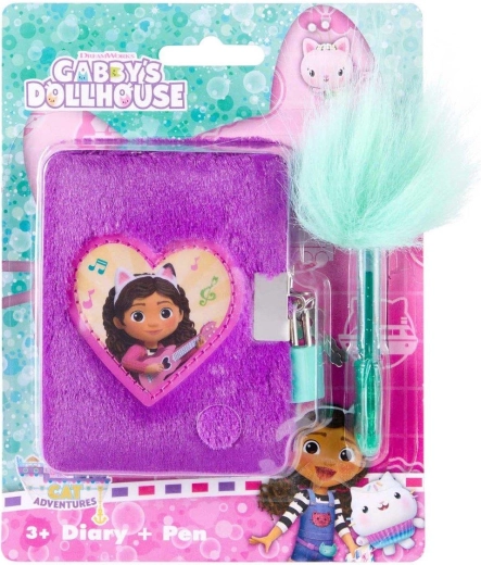 Mini pluchen notitieboekje met balpen van Gabby's Dollhouse