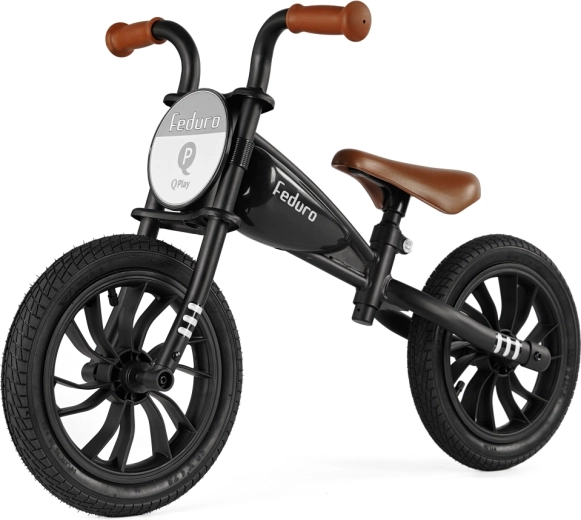Qplay loopfiets Feduro zwart voor kinderen 3–6 jaar