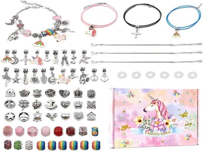 Set voor het maken van sieraden en armbanden met eenhoornbedels