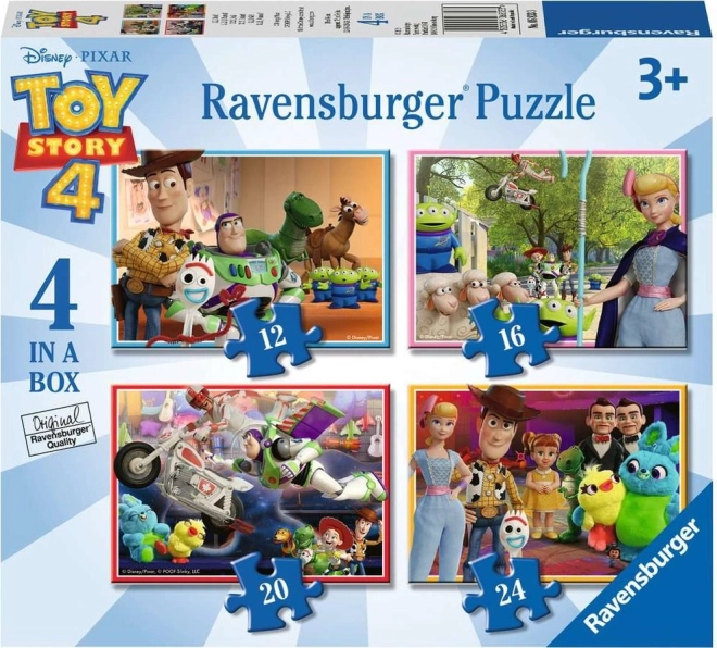 Puzzel RAVENSBURGER Toy Story 4 – set 4-in-1 (12, 16, 20, 24 stukjes)