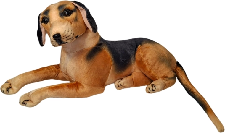 Pluchen hond in bruin-zwarte kleur - 1 stuk