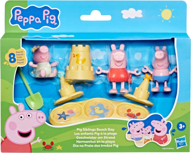 Hasbro Peppa Pig biggetjes – broertjes en zusjes op het strand