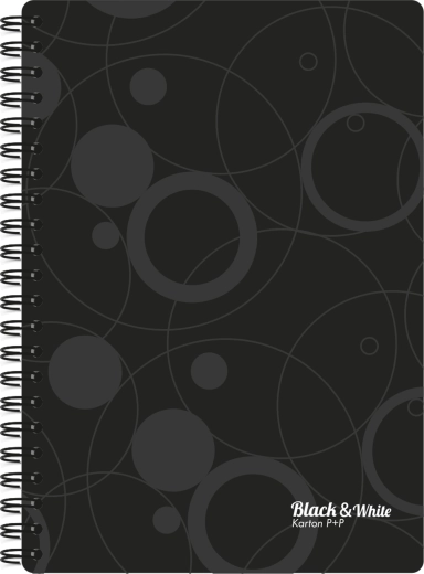 Ringblok A4 met dubbele spiraal, zwart, PP omslagen