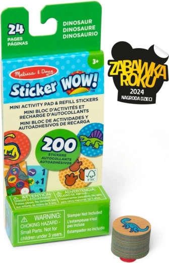 Sticker Wow navulverpakking + mini-boekje – dinosaurussen