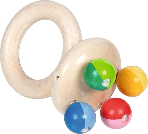 Houten handrammelaar touch ring rattle rainbow - 1 stuk