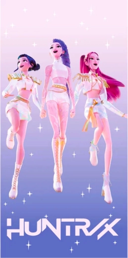 Kinderkatoenen badhanddoek K-Pop Demon Hunters Huntrix 70 × 140 cm