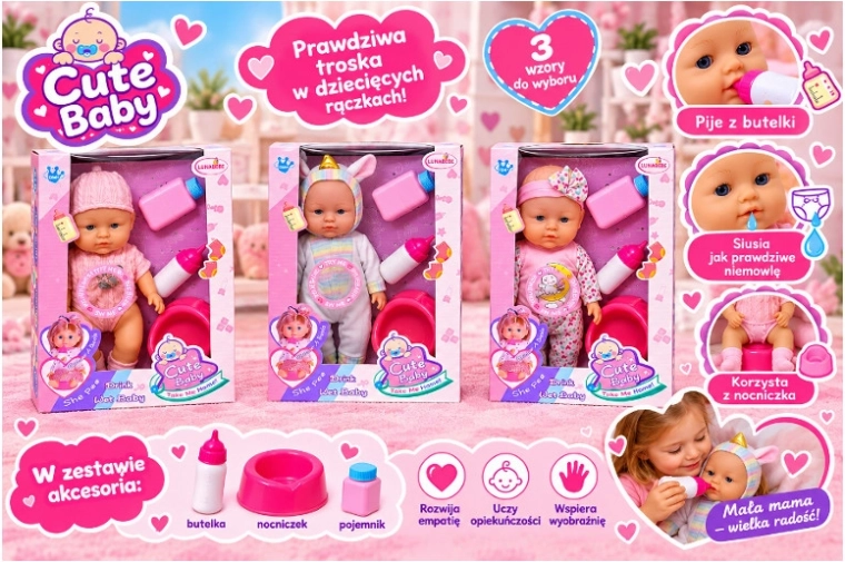 Plaspop met accessoires - 1 stuk