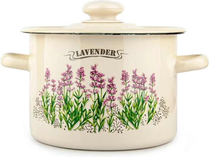 Geëmailleerde pan met deksel Lavendel 4,5 l