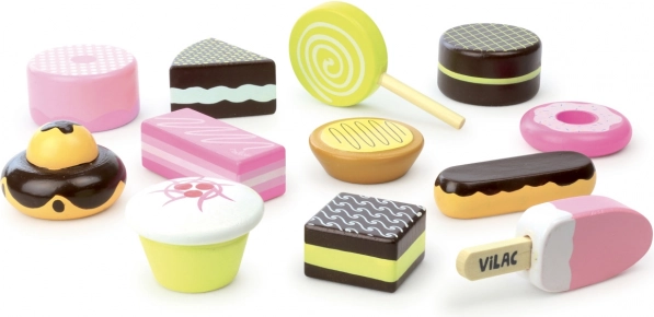 Set houten zoetigheden VILAC, 12 stuks