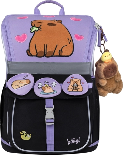 Školní aktovka Baagl Zippy met capibara-motief