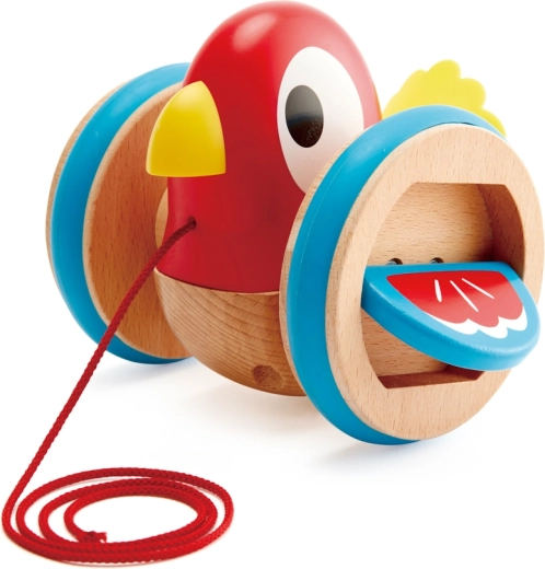 Houten trekfiguur vogel
