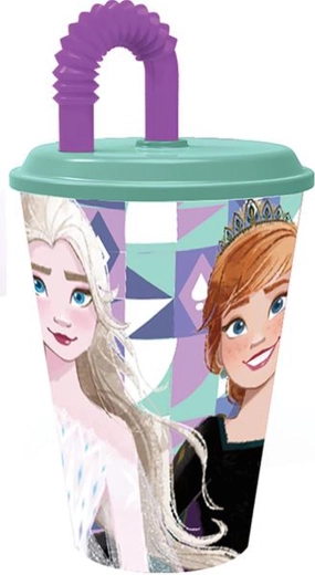Beker met rietje Frozen 430 ml plastic