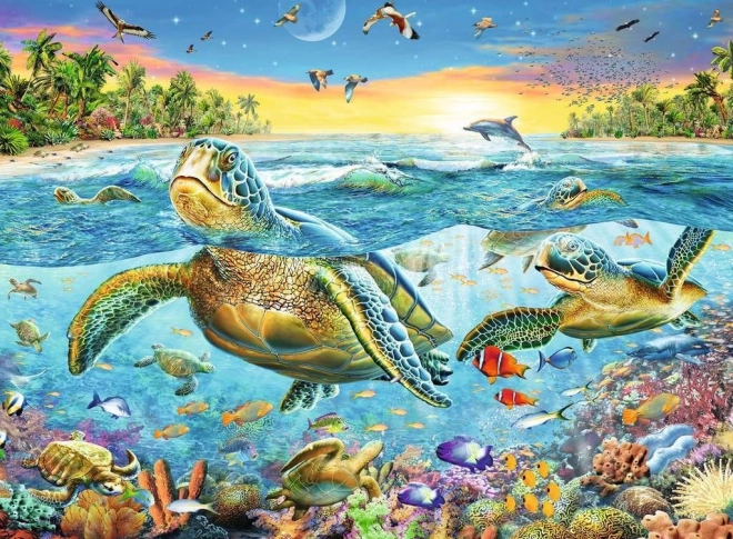 Ravensburger puzzel Zwem met zeeschildpadden 100 stukjes