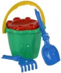 Zandset met emmer, zeef en gereedschap