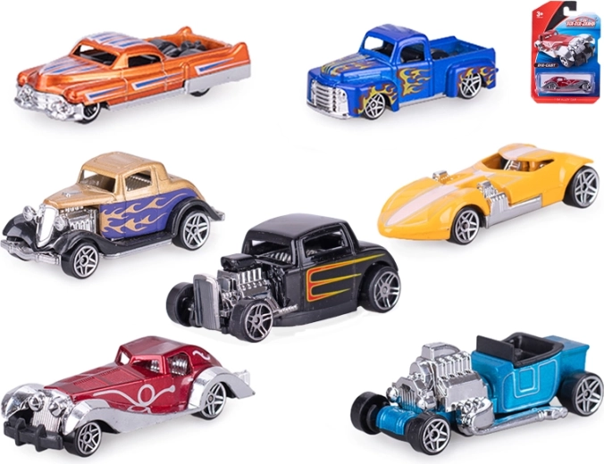 Metalen raceautootje 8 cm met vrije loop