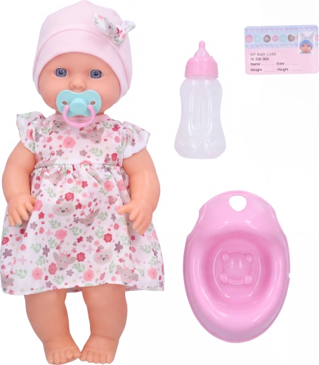 Baby die plast met een flesje 30 cm