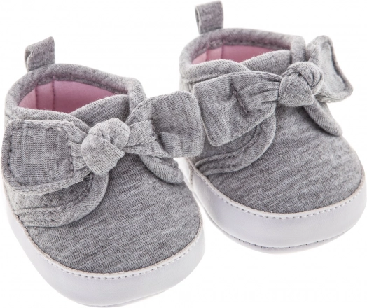 Schoentjes voor pop – grijze sneakers met strikje