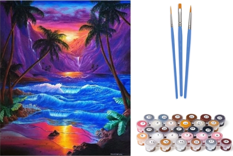 Norimpex Schilderen op nummer Exotische zonsondergang 40 × 50 cm