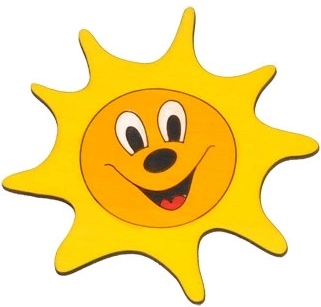 Houten meubelknop Zonnetje