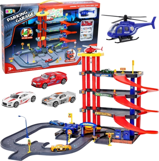 multilevel kinderparkeerplaats met 4 verdiepingen, lift en helihaven, 70 onderdelen