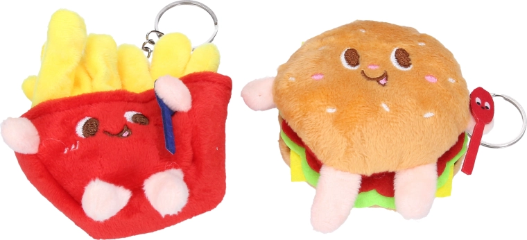 Sleutelhanger hamburger of frietjes - 1 stuk