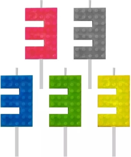 Verjaardagskaars blokjes nummer 3