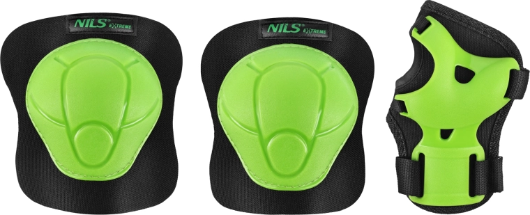 Set beschermerhoezen voor schaatsen en skateboard NILS Extreme H210 groen – XS
