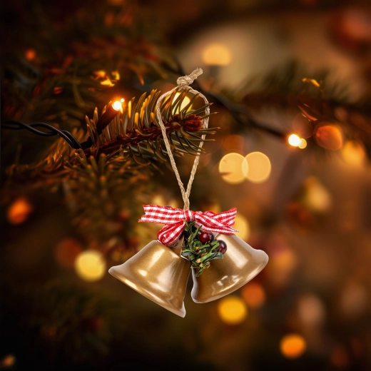 Bruin metalen kerstbelletje