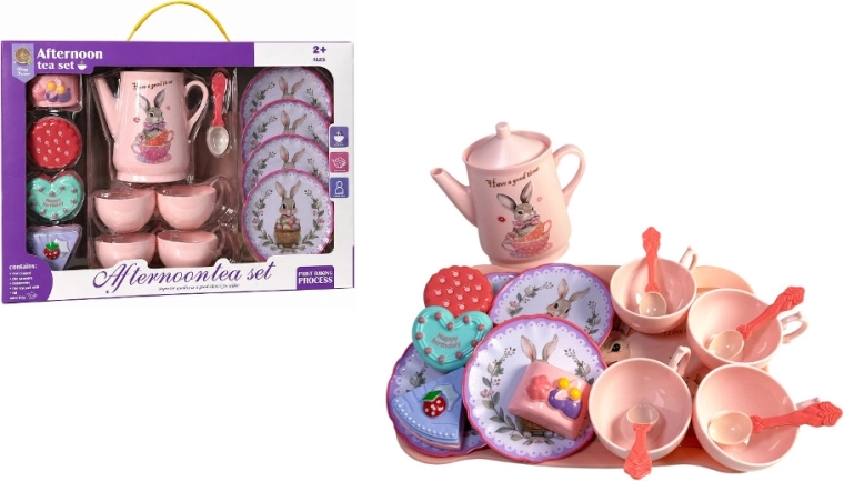 Kinder theeservies met konijntjesmotief – 14 delen
