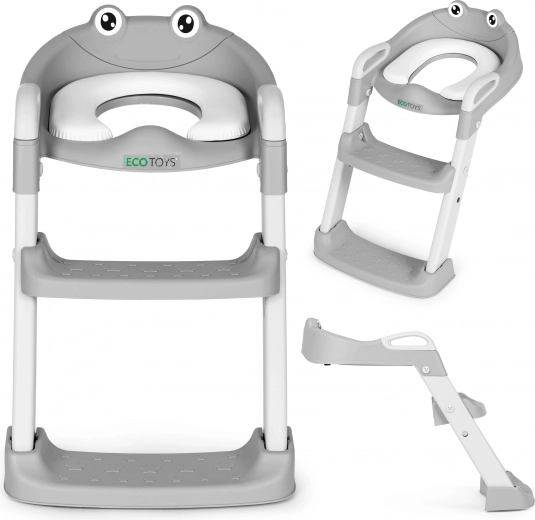 Toiletzitje voor kinderen met trapje en ladder, blauw, ECOTOYS