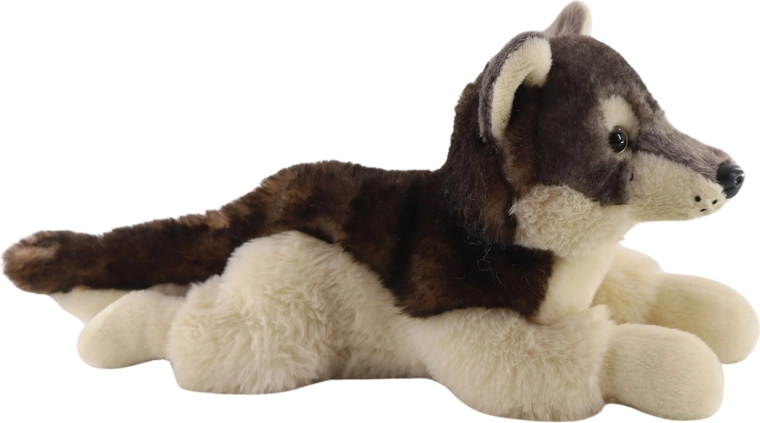 Pluchen wolf liggend 27 cm
