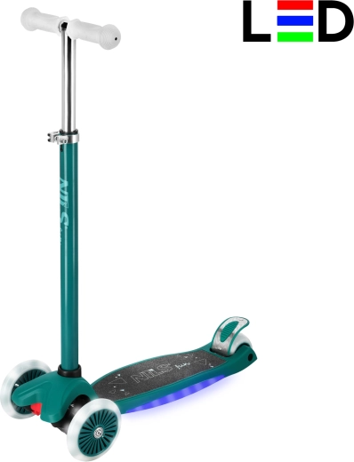 Kinder driewielstep met LED NILS Fun HLB1310 – groen