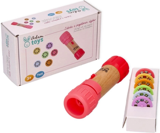Adam Toys roze kinderzaklamp met projector