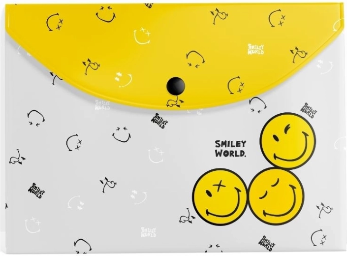 Plastic envelop met drukknoop A4 – motief SMILEY WORLD