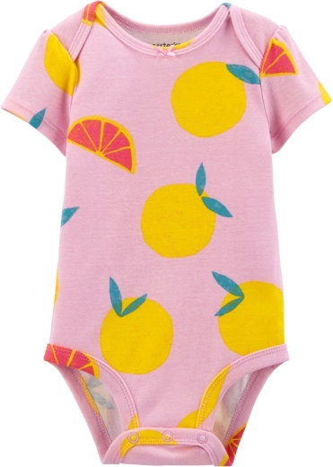 Carter's babyromper met korte mouw Purple Lemon voor meisjes, maat 56