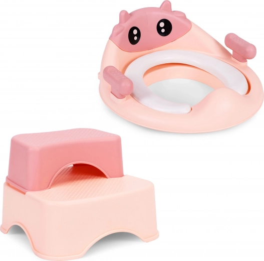Roze kinder-WC-zitting met trapje ECOTOYS