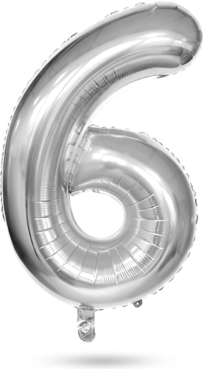 Verjaardagsfolieballon nummer 6 goudkleurig 40 inch