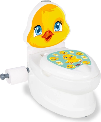 JAMARA Chick kindertoilet met spoelgeluid en toiletpapierhouder