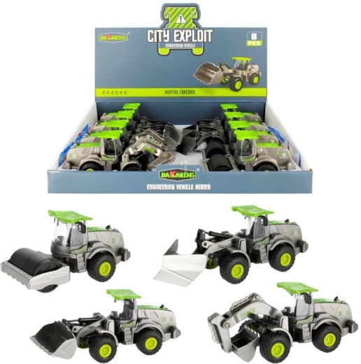 Bouwvoertuig voor kinderen – 4 soorten (graafmachine, bulldozer, wals, lader)